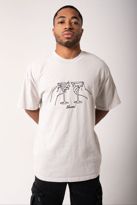 Oversized Dirty Martini Embroidered T-shirt